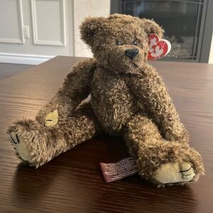 Vintage 1993 Ty Attic Treasures Tyrone the Brown Bear 13” long Excellent Condit…